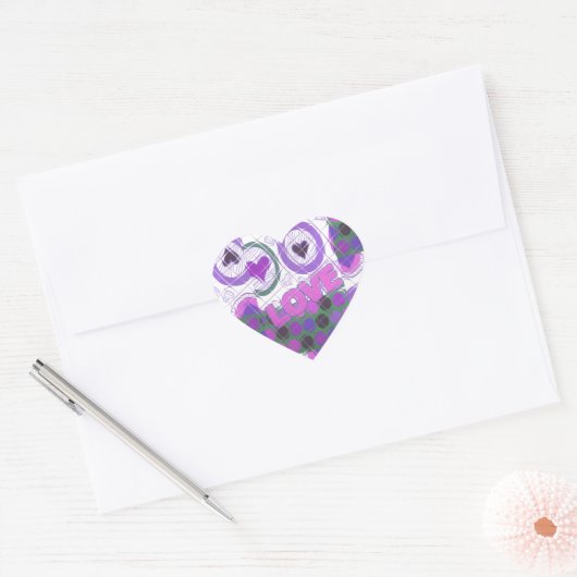 Mooie liefde hart motief art print hart sticker (Envelop)