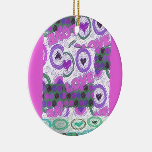 Mooie liefde hart motief art print keramisch ornament (Rechts)