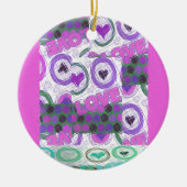 Mooie liefde hart motief art print keramisch ornament (Voorkant)