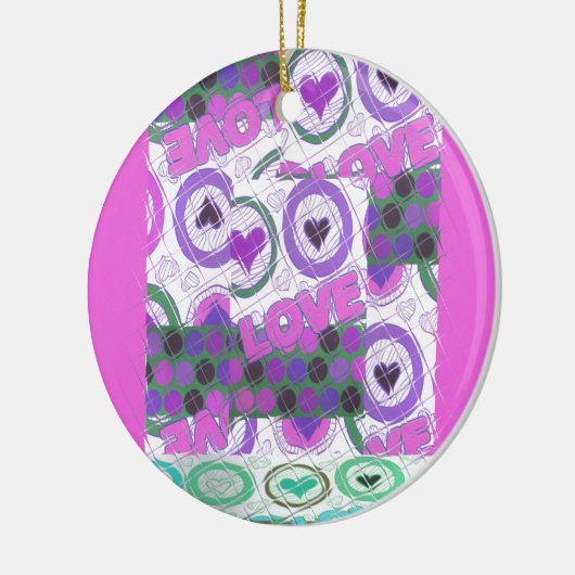 Mooie liefde hart motief art print keramisch ornament (Links)