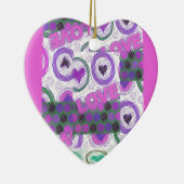 Mooie liefde hart motief art print keramisch ornament (Rechts)