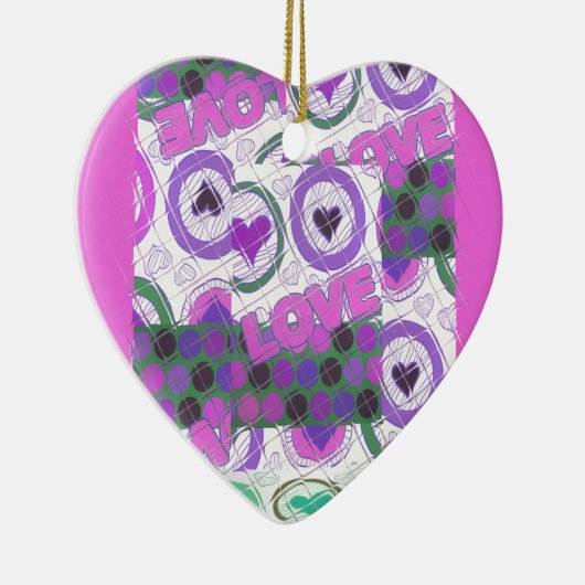 Mooie liefde hart motief art print keramisch ornament (Rechts)