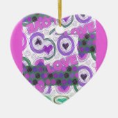 Mooie liefde hart motief art print keramisch ornament (Voorkant)