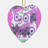 Mooie liefde hart motief art print keramisch ornament (Links)