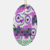 Mooie liefde hart motief art print keramisch ornament (Rechts)