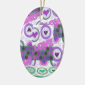 Mooie liefde hart motief art print keramisch ornament (Links)