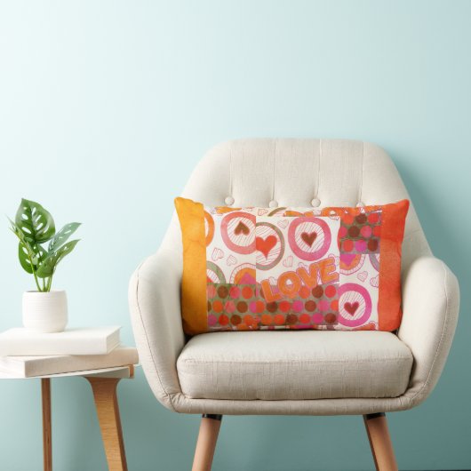 Mooie liefde hart motief art print kussen (Stoel)