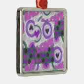 Mooie liefde hart motief art print metalen ornament (Rechts)