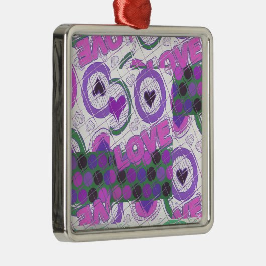 Mooie liefde hart motief art print metalen ornament (Rechts)