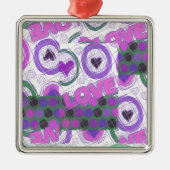 Mooie liefde hart motief art print metalen ornament (Voorkant)