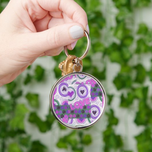 Mooie liefde hart motief art print sleutelhanger (Hand)