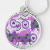 Mooie liefde hart motief art print sleutelhanger (Voorkant)