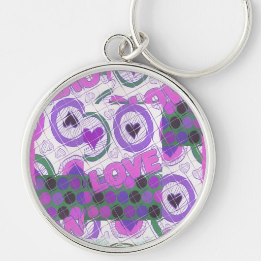 Mooie liefde hart motief art print sleutelhanger (Voorkant)