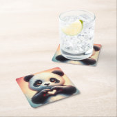 Mooie liefde hart panda kartonnen onderzetters (Insitu)