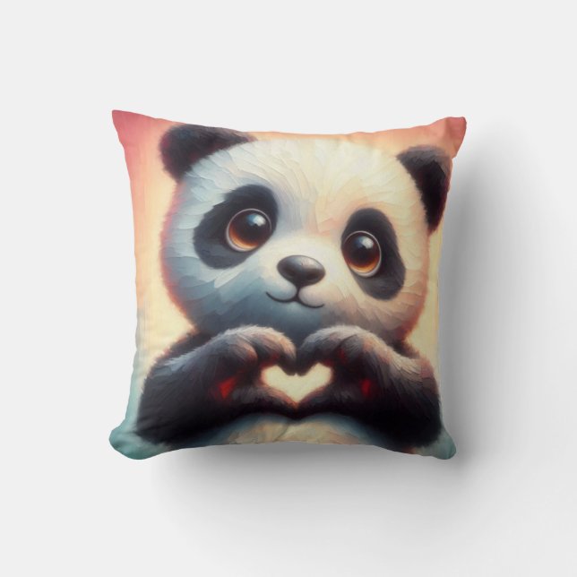Mooie liefde hart panda kussen (Voorkant)