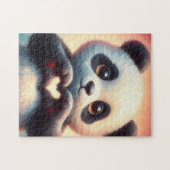 Mooie liefde hart panda legpuzzel (Horizontaal)