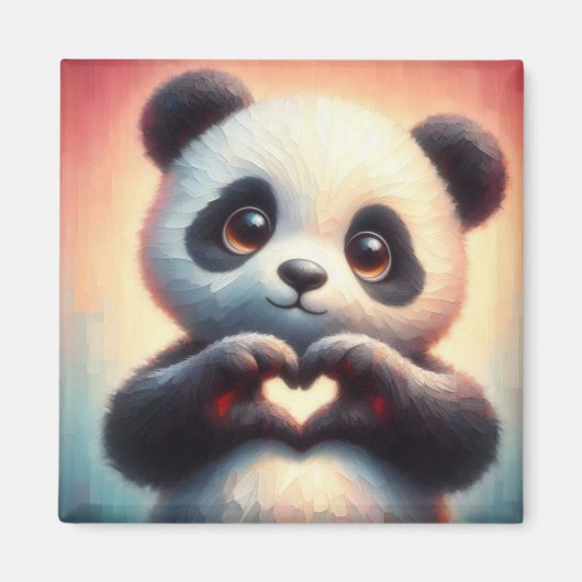 Mooie liefde hart panda magneet (Voorkant)
