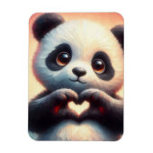 Mooie liefde hart panda magneet (Verticaal)