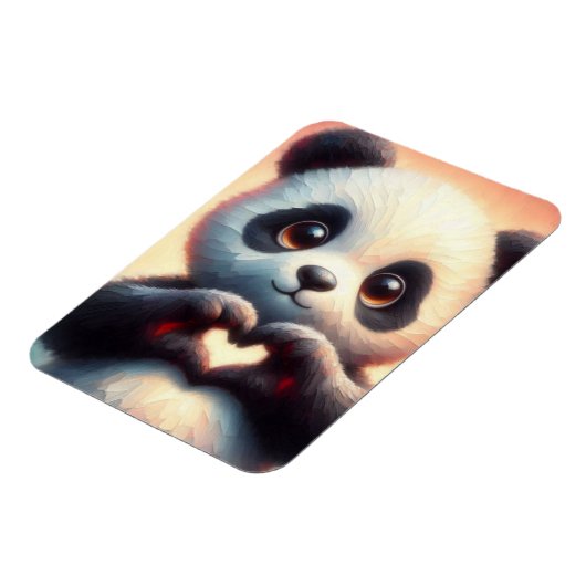 Mooie liefde hart panda magneet (Linkerzijde)