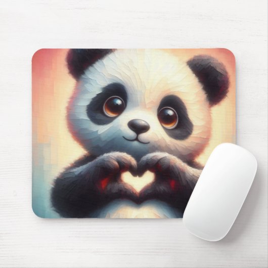 Mooie liefde hart panda muismat (Met muis)