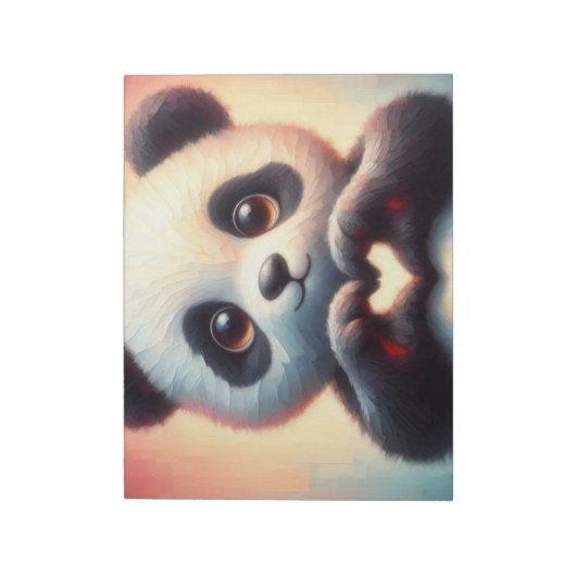 Mooie liefde hart panda notitieblok (Linkerzijde)