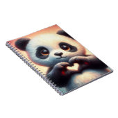 Mooie liefde hart panda notitieboek (Rechterzijde)