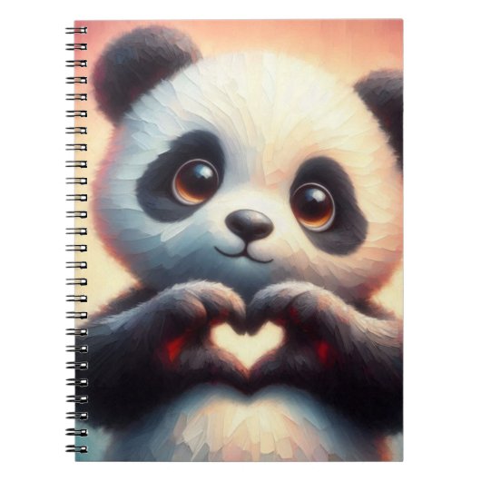 Mooie liefde hart panda notitieboek (Voorkant)