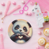 Mooie liefde hart panda papieren bordje (Feest)