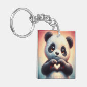 Mooie liefde hart panda sleutelhanger (Voorkant Links)