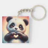 Mooie liefde hart panda sleutelhanger (Achterkant)