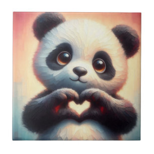 Mooie liefde hart panda tegeltje