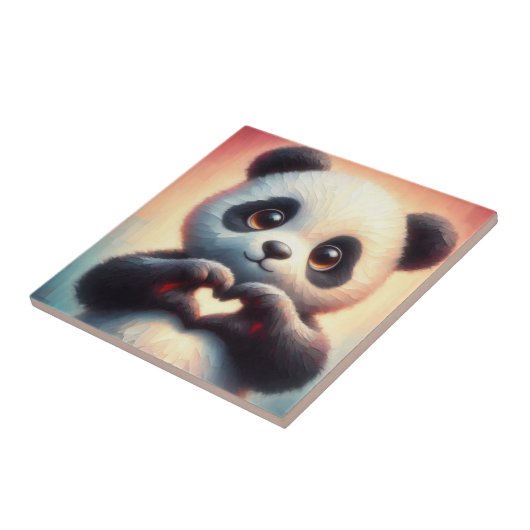 Mooie liefde hart panda tegeltje (Zijkant)