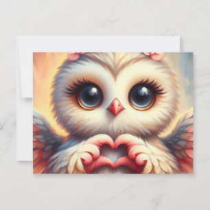 Mooie liefde hart uil briefkaart