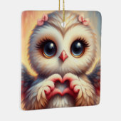 Mooie liefde hart uil keramisch ornament (Rechts)