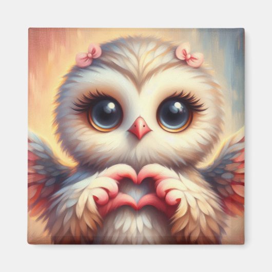 Mooie liefde hart uil magneet (Voorkant)