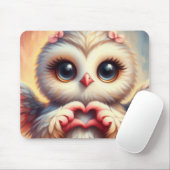 Mooie liefde hart uil muismat (Met muis)
