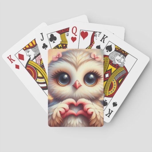Mooie liefde hart uil pokerkaarten (Achterkant)