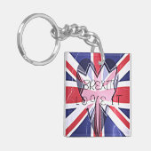 Mooie Liefde Hart UK Amazing Pattern Art Design Sleutelhanger (Voorkant Links)