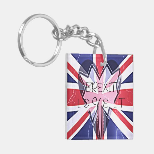 Mooie Liefde Hart UK Amazing Pattern Art Design Sleutelhanger (Voorkant Links)