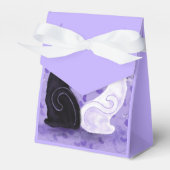Mooie Liefde Kat Paar Paarse Favor Box Bedankdoosjes (Voorkant Zijde)