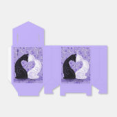 Mooie liefde kattenkoppel paarse gunstendoos bedankdoosjes (Uitgevouwen)