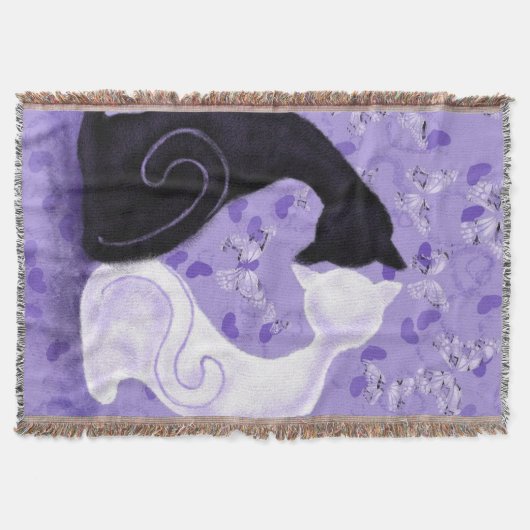 Mooie Liefde Koppel Kat Gooi Deken (Voorkant)