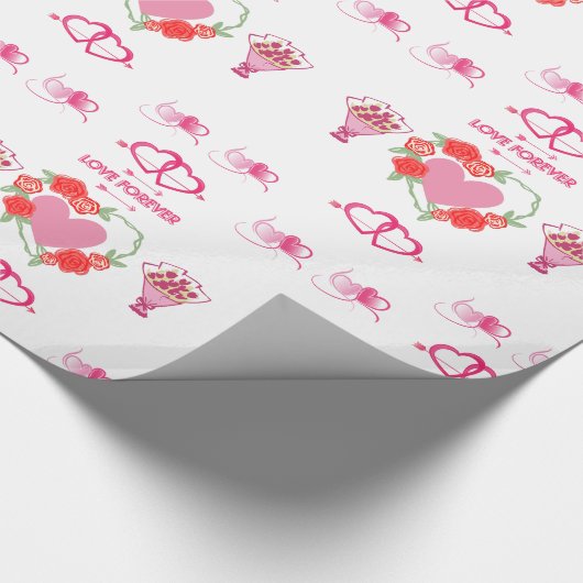 Mooie liefde met hoogmoed en Rozen Cadeaupapier (Hoek)