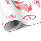 Mooie liefde met hoogmoed en Rozen Cadeaupapier (Rol Hoek)