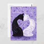 Mooie Liefde Paar Kat Jubileum Kaart (Voorkant / Achterkant)