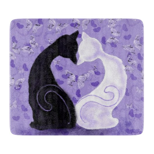 Mooie liefde paar kat snijplank (Voorkant)