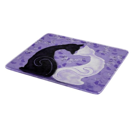 Mooie liefde paar kat snijplank (Hoek)