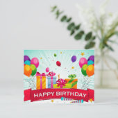 Mooie liefde paarse Happy Birthday Briefkaart (Staand voorkant)