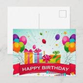 Mooie liefde paarse Happy Birthday Briefkaart (Voorkant / Achterkant)