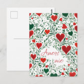 Mooie liefde Plant wervelt hart Italiaanse kleuren Briefkaart (Voorkant / Achterkant)